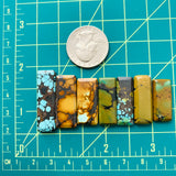 Medium Mixed Bar Mixed Turquoise, Set of 7 Dimensions