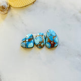Medium Sky Blue Mixed Golden Hills Turquoise, Set of 3 Background