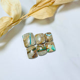 Medium MIxed Barrel Royston Turquoise, Set of 6 Background