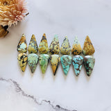 Medium Mixed Teardrop Mixed Turquoise, Set of 14 Background