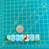 Medium Mixed Barrel Mixed Turquoise, Set of 7 Dimensions