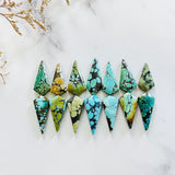 Medium  Mint Green Shield Mixed Turquoise, Set of 14 Background