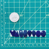 Small Deep Blue Mixed Lapis Lazuli, Set of 8 Dimensions