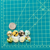 Medium Mixed Round Mixed Turquoise, Set of 8 Dimensions