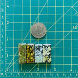 Large Mixed Bar Mixed Turquoise, Set of 4 Dimensions