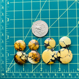 Medium Royal Orange Round Treasure Mountain Turquoise, Set of 8 Dimensions
