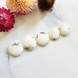 Medium White Round White Buffalo Dolomite, Set of 5 Background