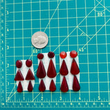 Medium Red Mixed Rosarita, Set of 18 Dimensions