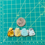 Medium Mixed Petal Mixed Turquoise, Set of 4 Dimensions