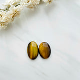 Medium Earth Brown Oval Tiger Eye Crystal, Set of 2 Background