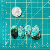 Large Sea Green Mixed Crescent Lake Variscite, Set of 4 Dimensions