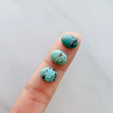 8x10mm Oval Green Egyptian, Set of 2