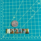 Medium Mixed Bar Mixed Turquoise, Set of 6 Dimensions