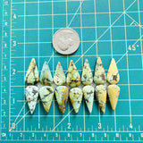 Medium Mixed Teardrop Mixed Turquoise, Set of 14 Dimensions