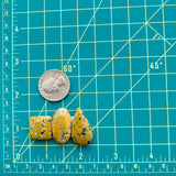 Medium Royal Orange Mixed Treasure Mountain Turquoise, Set of 3 Dimensions