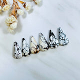 Large White Teardrop Purple Lavender Variscite, Set of 6 Background