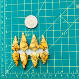 Large Royal Orange Shield Treasure Mountain Turquoise, Set of 8 Dimensions