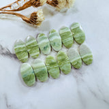 Medium Lime Green Oval Green Serpentine Serpentine, Set of 12 Background