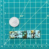 Medium Mixed Bar Mixed Turquoise, Set of 7 Dimensions