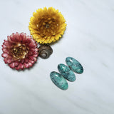 Large Ocean Blue Oval Crescent Lake Variscite, Set of 3 Background