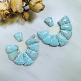 Medium Faint Blue Petal Sand Hill Turquoise, Set of 16 Background