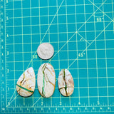 Large Deep Green Mixed Royston Turquoise, Set of 3 Dimensions