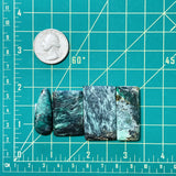 Large Ocean Blue Mixed Crescent Lake Variscite, Set of 4 Dimensions