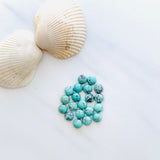 4x4mm Round Green Egyptian, Set of 10