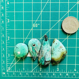 Large Mint Green Mixed Crescent Lake Variscite, Set of 4 Dimensions