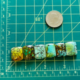 Medium Mixed Barrel Mixed Turquoise, Set of 6 Dimensions