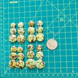 Medium Lime Green Round Bamboo Mountain Turquoise, Set of 24 Dimensions