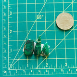 Medium Deep Green Mixed Crescent Lake Variscite, Set of 3 Dimensions