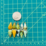 Medium Mixed Teardrop MixedTurquoise, Set of 10 Dimensions