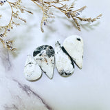 Large White Teardrop White Buffalo Dolomite, Set of 4 Background