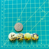 Medium Royal Orange Round Treasure Mountain Turquoise, Set of 4 Dimensions