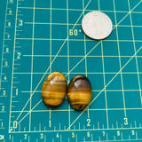 Medium Earth Brown Oval Tiger Eye Crystal, Set of 2 Dimensions