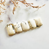 Medium White Barrel White Buffalo Dolomite, Set of 5 Background