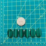 Medium Deep Green Oval Malachite Copper Mineral, Set of 6 Dimensions