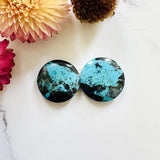 Large Ocean Blue Round Yungai Turquoise, Set of 2 Background