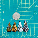 Large Mixed Teardrop Purple Lavender Variscite, Set of 4 Dimensions