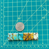 Medium Mixed Bar Mixed Turquoise, Set of 6 Dimensions