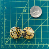 Large Royal Orange Round Treasure Mountain Turquoise, Set of 2 Dimensions