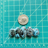 Medium Ocean Blue Oval Yungai Turquoise, Set of 5 Dimensions
