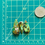 Large Sea Green Teardrop Crescent Lake Variscite, Set of 3 Dimensions