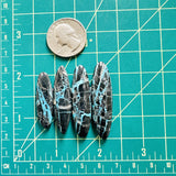 Large Ocean Blue Surfboard Yungai Turquoise, Set of 4 Dimensions