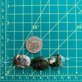 Medium Deep Green Nugget Crescent Lake, Set of 3 Extra
