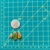 Medium Deep Green Mixed Carico Lake Turquoise, Set of 3 Dimensions