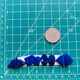 Small Deep Blue Mixed Lapis Lazuli, Set of 8 Dimensions