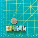 Medium Mixed Bar Mixed Turquoise, Set of 6 Dimensions