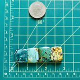 Medium Mixed Barrel Mixed Turquoise, Set of 4 Dimensions